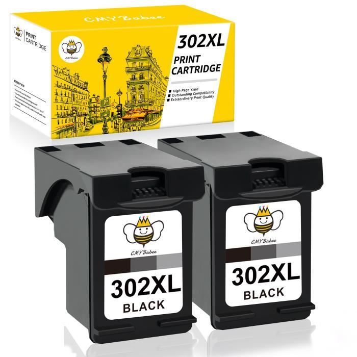 Cartouche Encre 302XL Noire Compatible HP - Fabriqué En France - Qualitoner