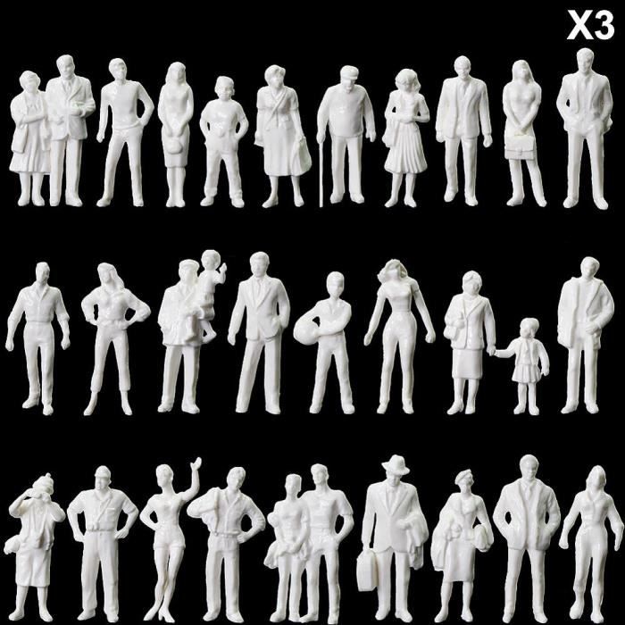 Lot De 50 Figurines 1:32 – Personnes Assises Et Debout, Couleurs Aléatoires, Plastique, Pour Maquettes Ferroviaires