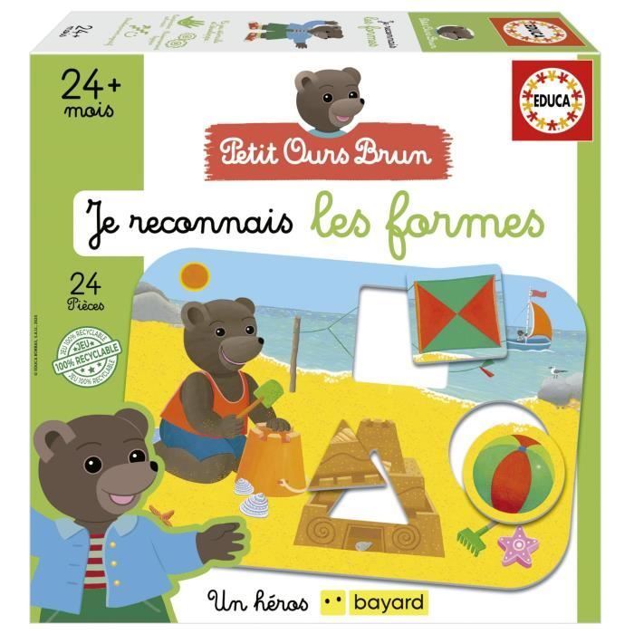 Educa - Ensemble de 2 Puzzles pour Enfants avec 20 pièces. Petit Ours Brun | Mesure Une Fois monté: 28 x 20 cm. Composé de Grandes pièces Parfaitement finies. +4 Ans (19880