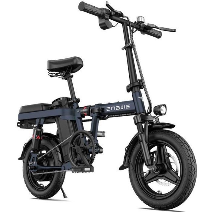 velo electrique pliable ENGWE T14 14 pouces 25km/h Moteur 250W Autonomie 42km E-bike ville avec amortisseur avant 48V10Ah bleu