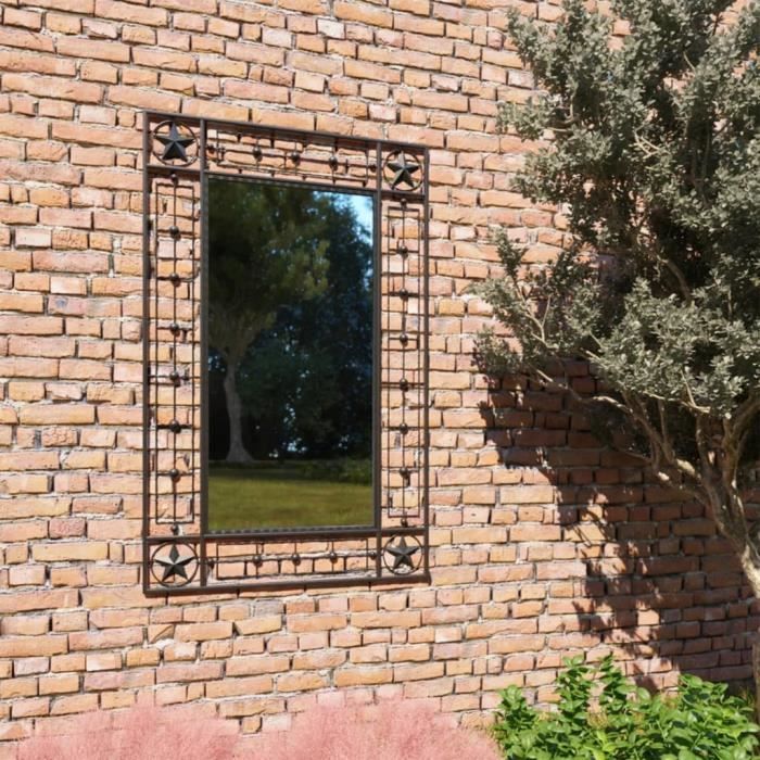 Home & Garden Miroir de jardin rond en fer pour usage extérieur