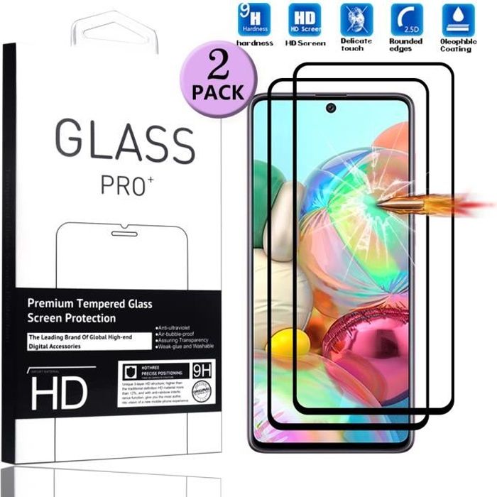 [2 PC] pour Samsung Galaxy A71 Verre Trempé 3D Couverture Complète Ecran Film de Protection Ecran Samsung Galaxy A71 2019 6.7\