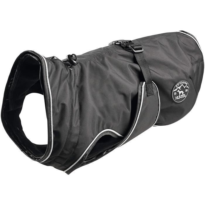 Hunter Manteau imperméable pour chien Uppsala - 70 cm noir polaire chaude réglable réfléchissant Hunter Manteau imperméable pour chien Uppsala - 70 cm noir polaire chaude réglable réfléchissant
