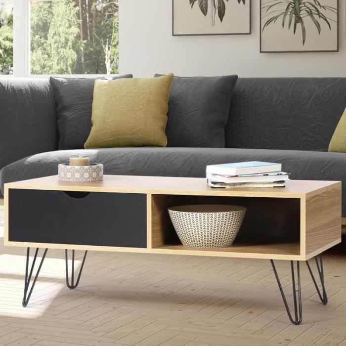 Table Basse Vintage Noemi Bois Pied Epingle Achat Vente Table