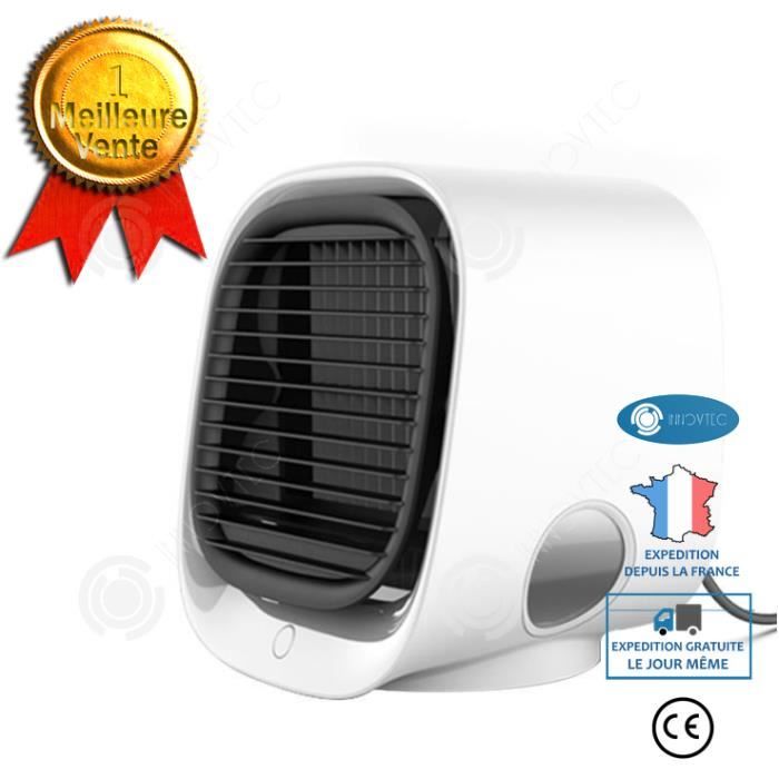 INN® Mini refroidisseur d'air d'humidification Climatiseur de bureau portable Refroidisseur d'air à ions négatifs USB