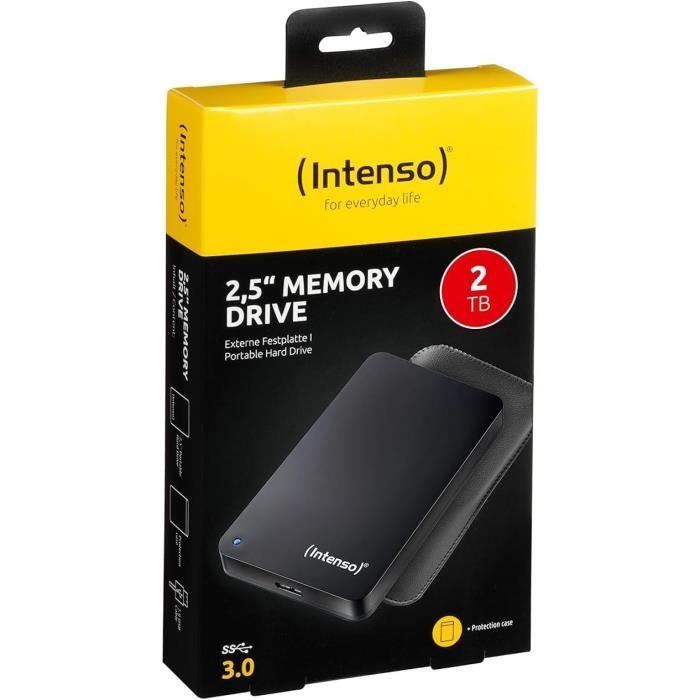 Disque Dur Externe - INTENSO - Memory Drive - 2 To - USB 3.0 - Noir