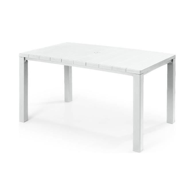 Keter Table d'extérieur Julie - Table de Jardin adaptée pour 6 Personnes 147 x 90 x 74,5 H - Blanc - Standard