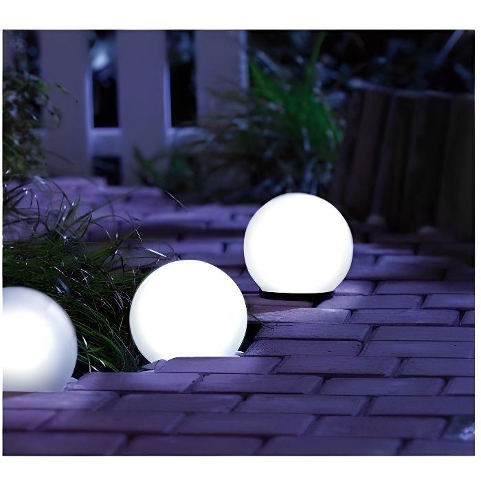 4 LEDs-jardin boule LED Balle Lampe solaire Lampe de jardin Ball Sphère solaire 20 CM M 