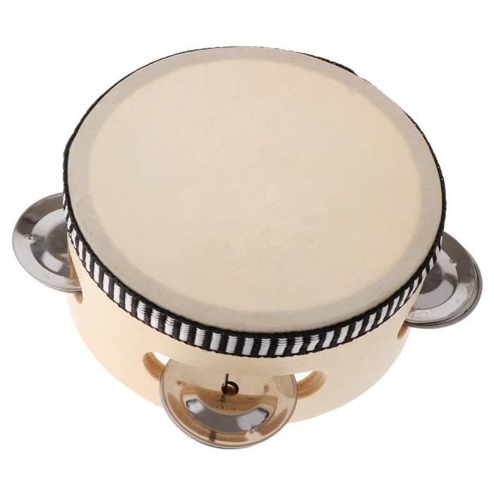 Lot De 2 Tambourins En Bois (6 Et 8 Pouces) Avec Grelots - Pour Enfants, Danse, Musique