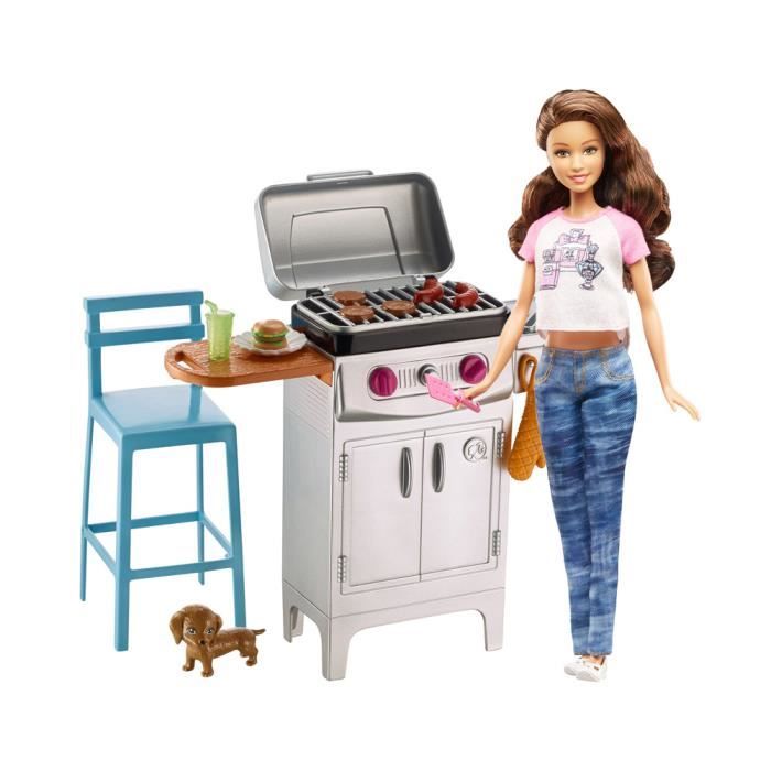 BARBIE Mobilier Plein Air Barbecue Cdiscount Jeux Jouets