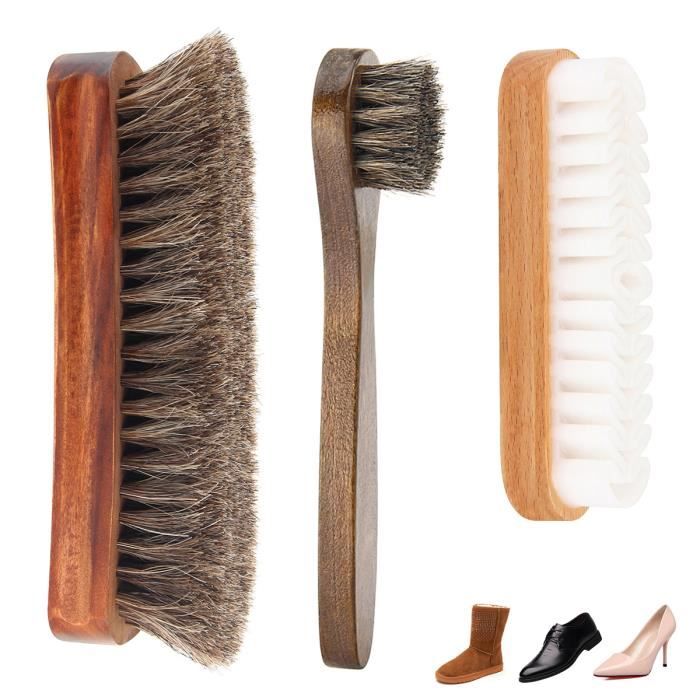 Brosse 3 En 1 Pour Daim - Nettoyage Chaussures & Sacs - Gomme, Caoutchouc-Crêpe & Brosse Cuivre - Fabriqué En Allemagne