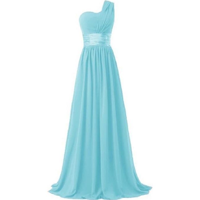 Robe de Soirée Femme Longue Évasée Marque Inconnue Turquoise
