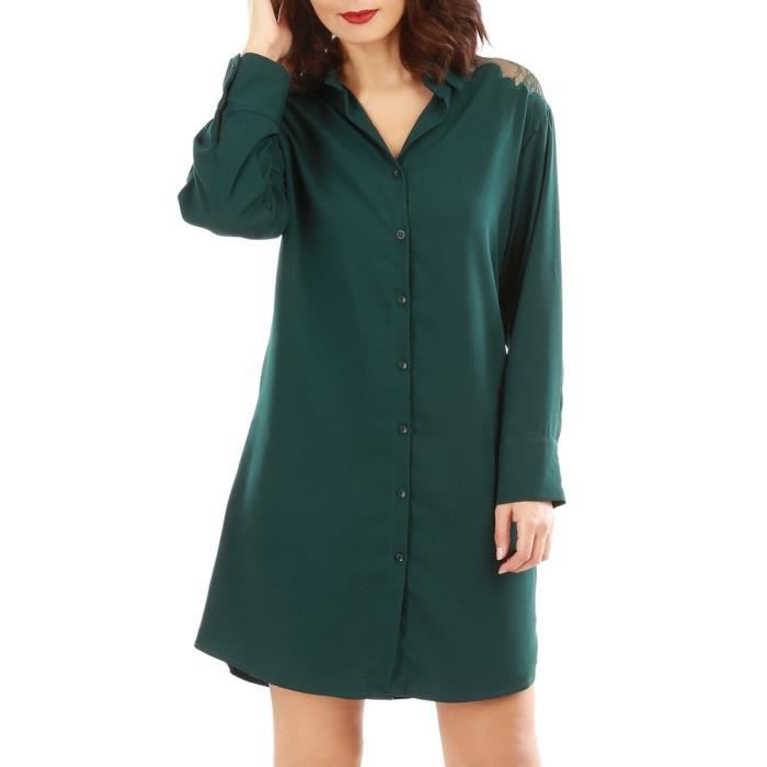 robe chemise verte