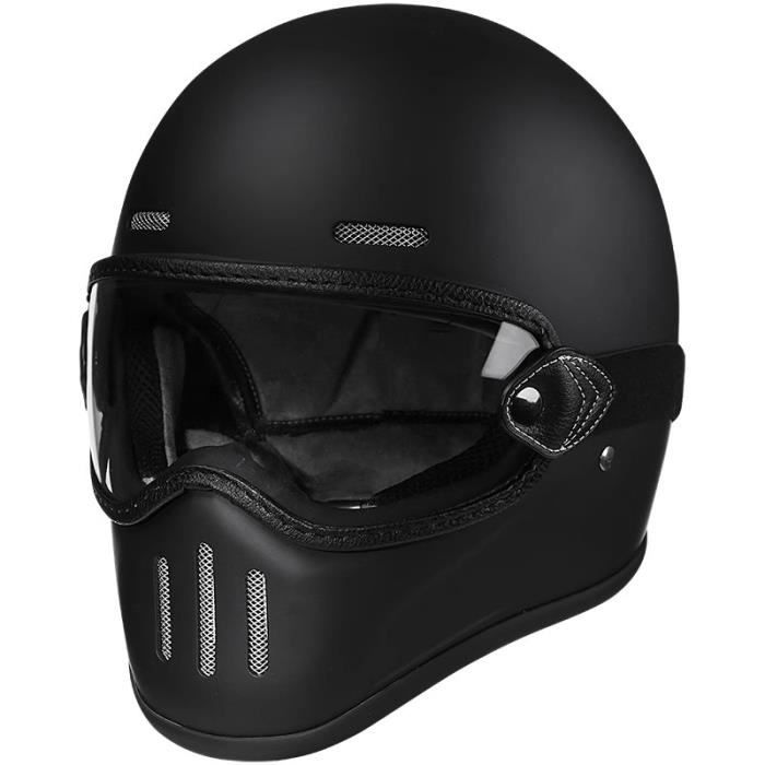 Casque Intégral Moto Rétro Unisexe - Avec Miroir Intérieur Et Visière Solaire - Pour Scooters, Balades Et Tourisme - 4