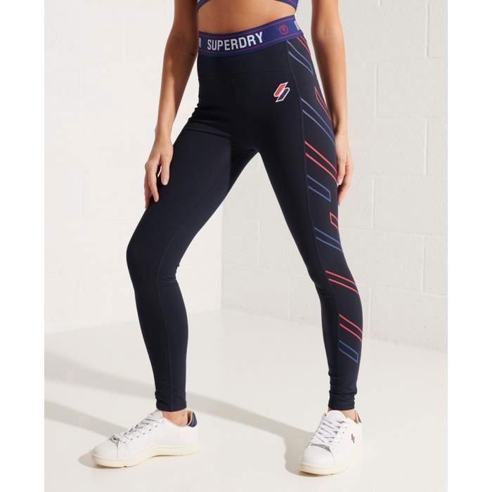 Core Essential Legging Femme SUPERDRY NOIR pas cher - Equipement multisport femme  SUPERDRY discount