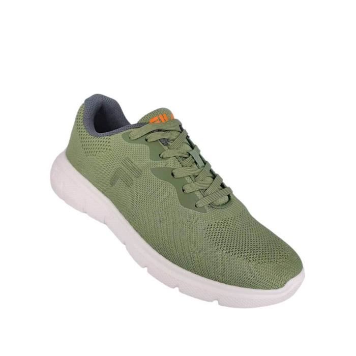 chaussures de running fila flexx - vert olive - 41 - homme - régulier - drop 10 mm