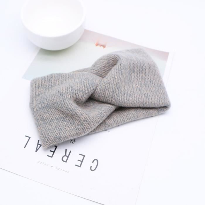 PSOWQ Lot De 3 Bandes Tricotées Hiver - Bandeaux Élégants Pour Femmes Et Filles (Beige, Gris, Rose)