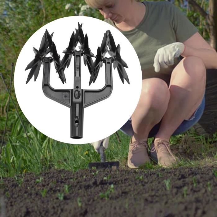 Cultivateur Rotatif Manuel Réglable | Aération Sol Jardin | Dents Longues & Amovibles
