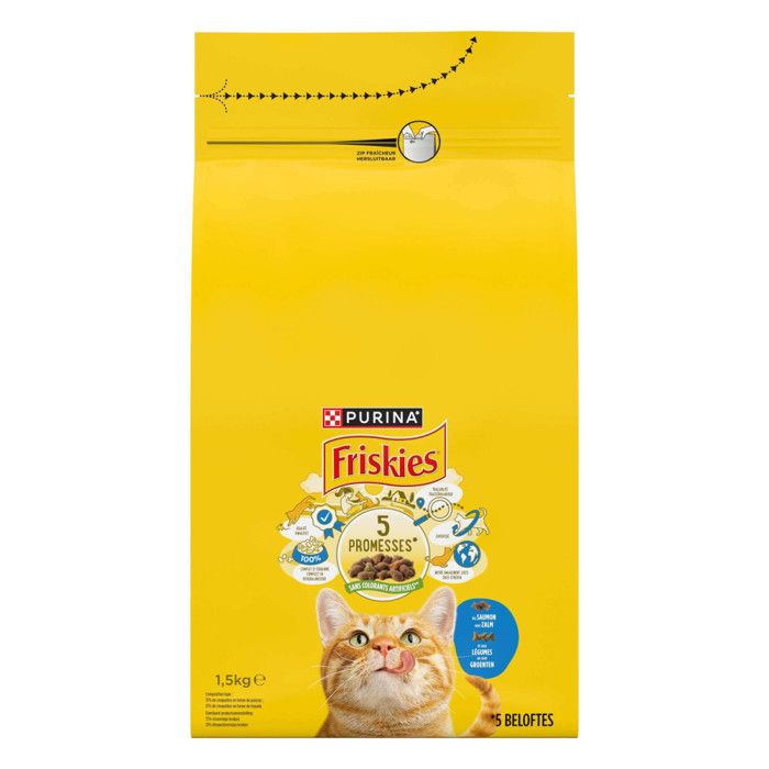 Croquettes chat - PURINA - Friskies - Saumon - Légumes - 1.5KG
