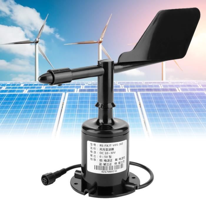 Anémomètre à haute résistance aux chocs 0-5V 9,3 x 7,3 po, capteur de vitesse du vent, pour les stations météorologiques