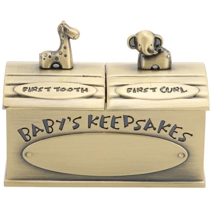 Boîte à Souvenirs Bébé 6 Tiroirs – Forme Berceuse Animaux – Pour Bracelet Hôpital, Premières Chaussures… – Cadeau Naissance Personnalisable