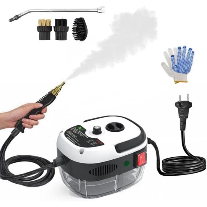 Nettoyeur Vapeur à Main, Nettoyeur Vapeur Portable Haute Pression 2500W avec Têtes de Brosse Machine de Nettoyage à Vapeur Haute Température pour