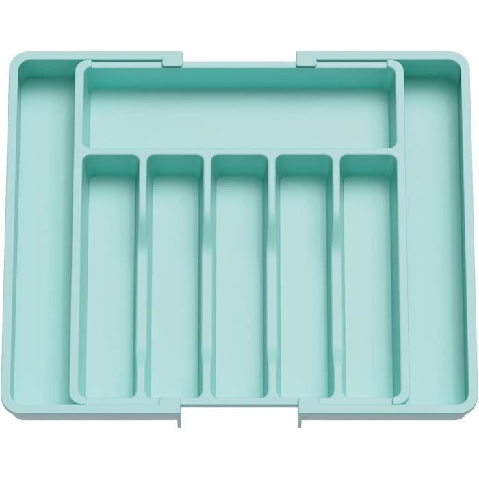 Range-couverts Pour Tiroir FERRGIA – 6 à 9 Compartiments, Longueur Réglable 36,5-54 Cm, Noir, Facile à Nettoyer