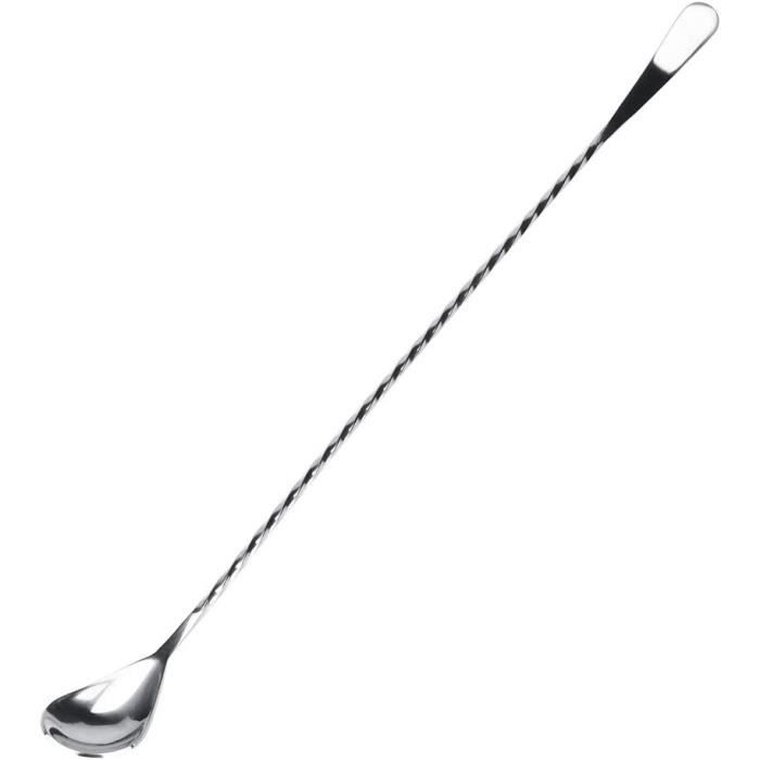 Cuillères à Mélanger Cocktail En Acier Inoxydable 30cm - Lot De 2, Spirale Pour Bar, Milkshake, Café, Jus