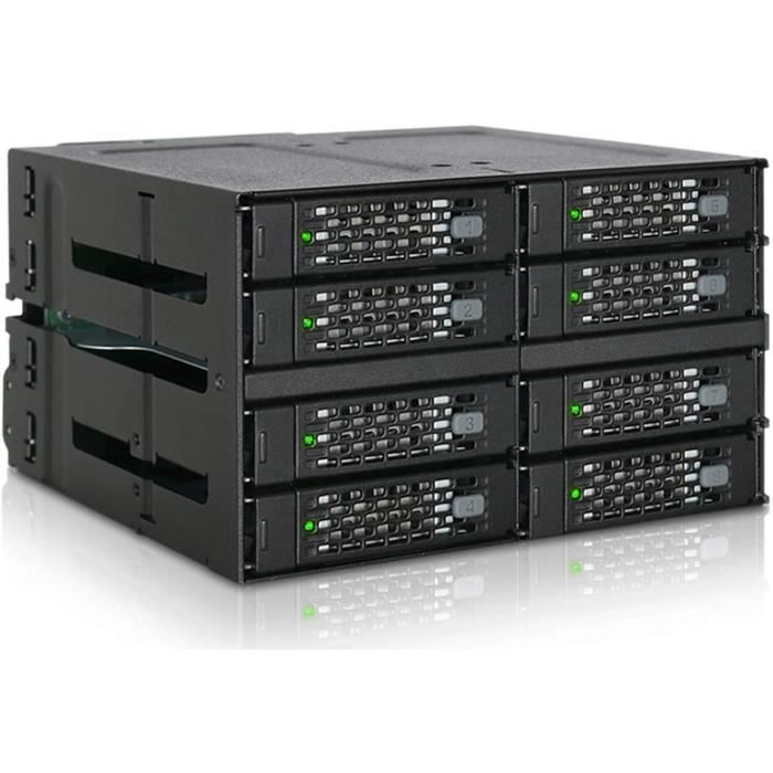 Cache Un Rack Informatique Backplane Cage, Boîtier De Rack Entièrement Métallique Pour 8 X Ssd Or ...