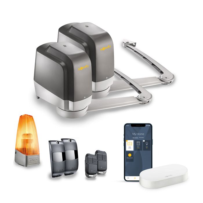 SOMFY 1241960 - Motorisation portail battant Lockyvia Essential Connect - Pilotable à distance avec smartphone et assistants vocaux
