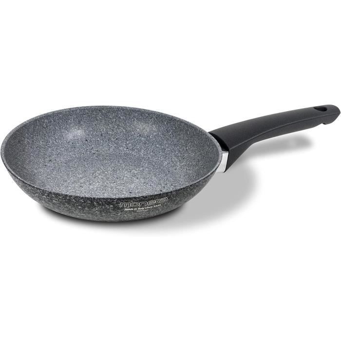 Casserole Moneta Etnea 20cm 2 Poignées - Revêtement Anti-Adhésif Pierre, Sans Induction