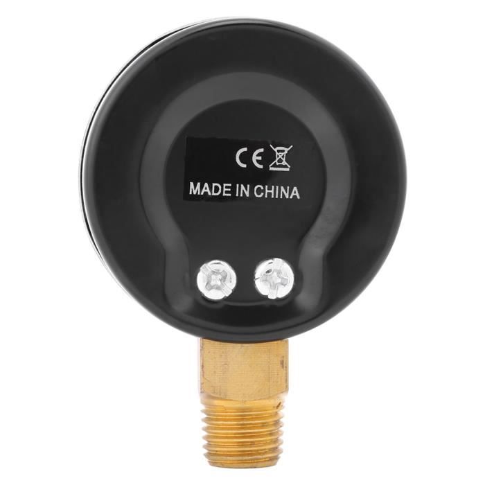 Manomètre Double échelle 0-6 Bar – 60mm – Filetage 1/4" NPT – Pour Air, Eau, Huile – Laiton Interne