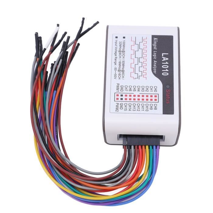 Analyseur Logique USB 8 Canaux 24 MHz - Pour Debugging électronique, Avec Câbles Dupont Et Crochets