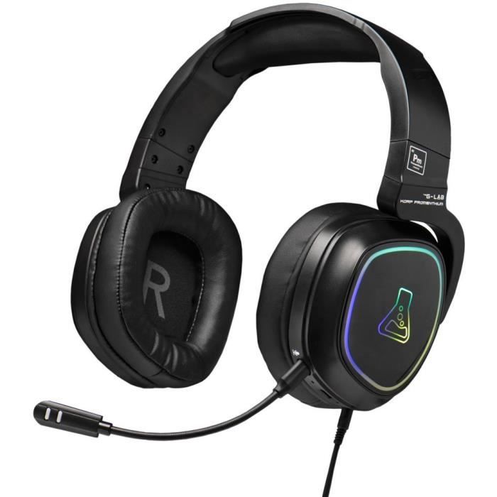 Casque Gaming - THE G-LAB - KORP-PROMETHIUM - Sans Fil + Bluetooth  -Compatible PC, PS4, XboxOne -Noir - Cdiscount Informatique