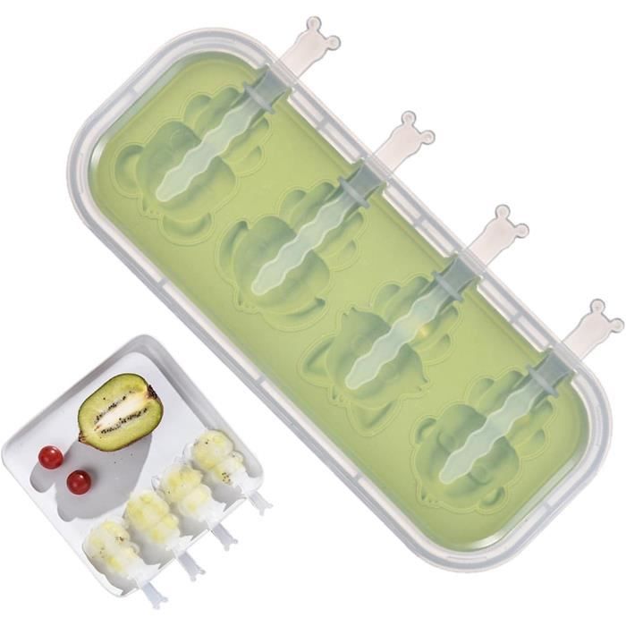 Moule à Glace 9 Pièces Réutilisables - Popsicle Maison Avec Bâtonnets, Bac Égouttoir, Bleu