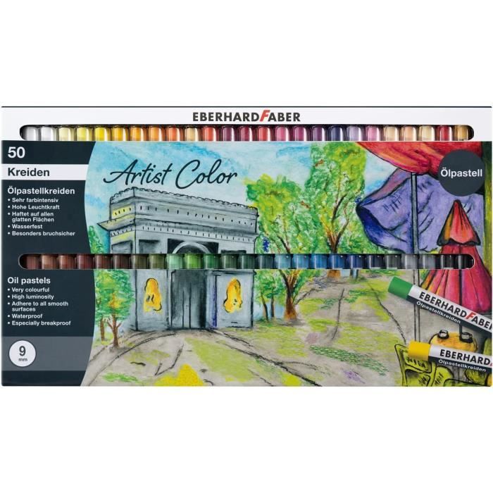 Pastels à L'huile Eberhard Faber - Lot De 36 Couleurs, 11mm De Diamètre, Incassables - Pour Artistes, étudiants, Techniques Variées