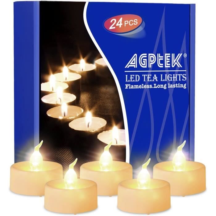 Lot 20 Bougies LED Suspendues Leejec - Flamme Vacillante - Télécommande - 15,2cm - Décoration Fêtes