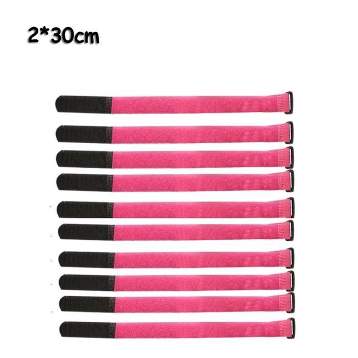 Set De 5 Sangles Nylon Réglables Pour Vélo - Velcro, 25x2cm, Multi-usage (pompe, Câbles, Lampe) - Rouge, Noir, Bleu, Jaune, Blanc