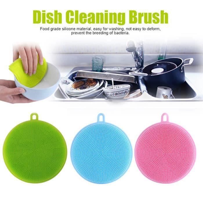 Éponge en Silicone Brosse Anti-bactérien Nettoyeur de Cuisine pour Vaisselle  à laver Nettoyage - Cdiscount Au quotidien