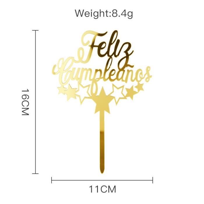 Gold Garniture De Gateau Joyeux Anniversaire En Forme De Couronne Doree Fournitures De Patisserie Pour Cupcakes Decoration De Fet Cdiscount Maison