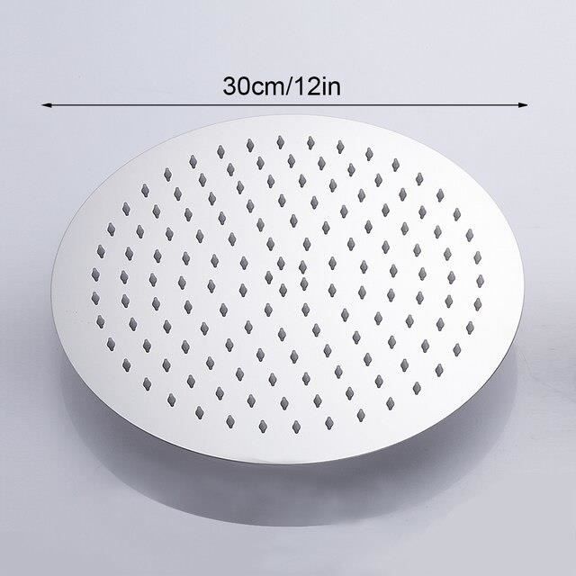 Pommeau De Douche Inox 12 Pouces/30cm Carré - Tête De Douche Pluie Rotative 360° Économie D'Eau