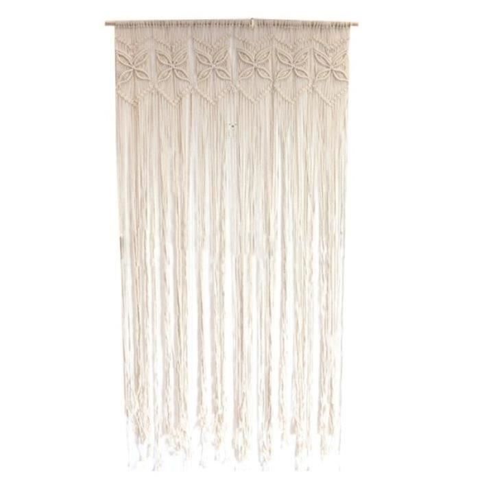 Rideau Macramé Murale Bohème - 9,5 X 15 M, Fil De Coton, Déco Chambre, Salon, Mariage (Pliable, Léger) - 10