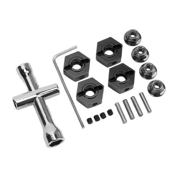 Lot De 4 Adaptateurs De Moyeu Hexagonal En Aluminium De 17 Mm Pour Roue Rc Avec Broches Pour Voiture Arrma 18 Karton 4wd  Bleu