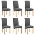 Lot de 6 Chaises de salle à manger - Style Scandinave - Fauteuil Chaise de cuisine - Gris Tissu-1