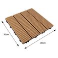 Planches de bois composite modulaire DIY pour revêtement de sol balcon - 55 pièces 30x30cm-1