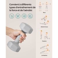 SONGMICS Lot D'haltères Hexagonaux 1 Kg, 1,5 Kg, 2 Kg – Revêtement Néoprène Antidérapant – Support Inclus – 6 Pièces – Fitness Maison