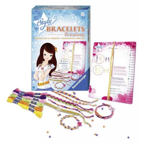 Bacxzomx Kit Bracelet Brésilien Avec Métier à Tisser, Support Téléphone Et 35 Fils – Cadeau Créatif Filles 6-12 Ans