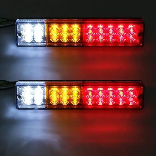 Krtopo 2x 16 LED Feux de Remorque Feux Arrière 12 / 24V Indicateur de Freinage Feu Krtopo 2x 16 LED Feux de Remorque Feux Arrière 12 / 24V Indicateur de Freinage Feu