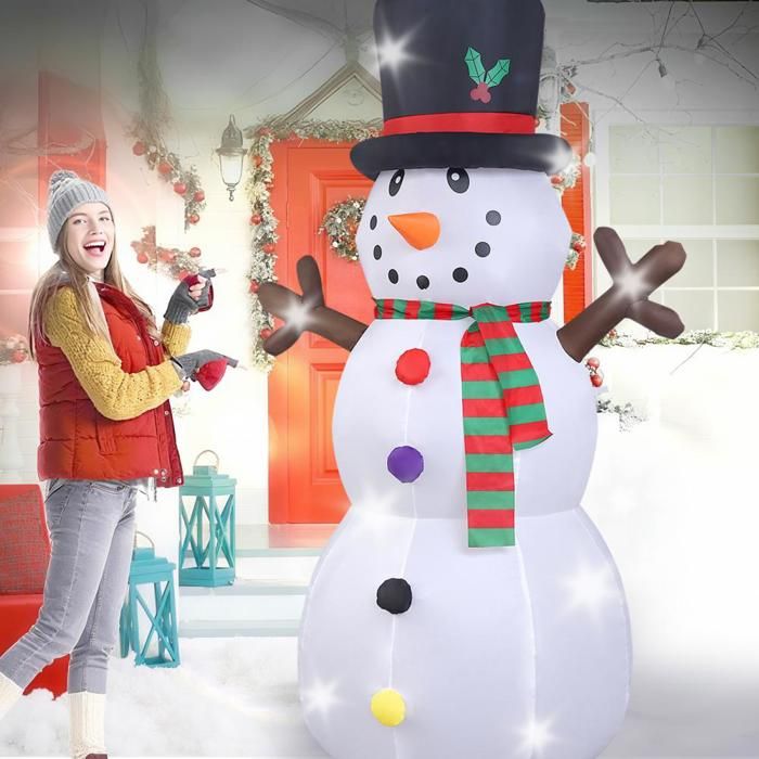 Décoration Gonflable De Noël Joiedomi - Bonhomme De Neige 6 Pieds Avec Chien Et Sapin