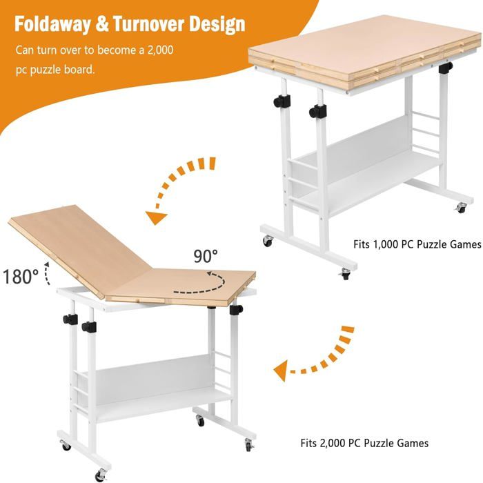 Plateau de puzzle pliable Asawa - Plateau de puzzle avec système de rangement - 1500
